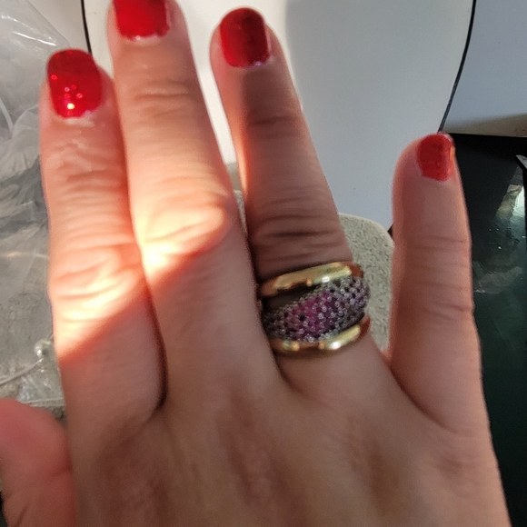 Beautiful sterling silver 925  & 10kt gold ring size 7 - Picture 3 of 3